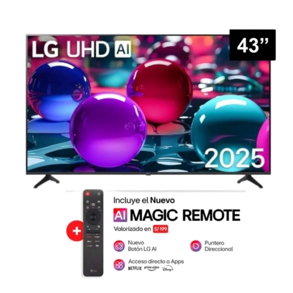 Televisor LG 43" UHD AI 4K Smart TV 43UA7300 + Control Magic 2025